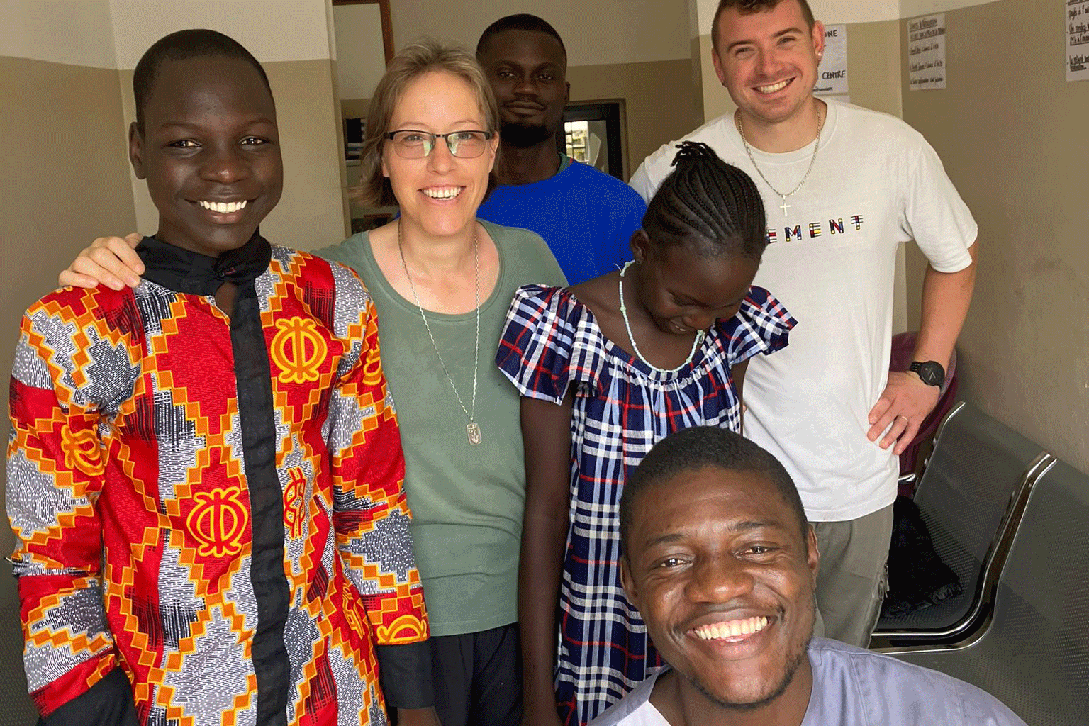 a group of people posing for a photo